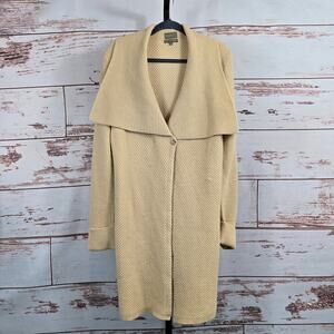 Mantovani Studio Cashmere Sweater Coat Long Cream Size Large